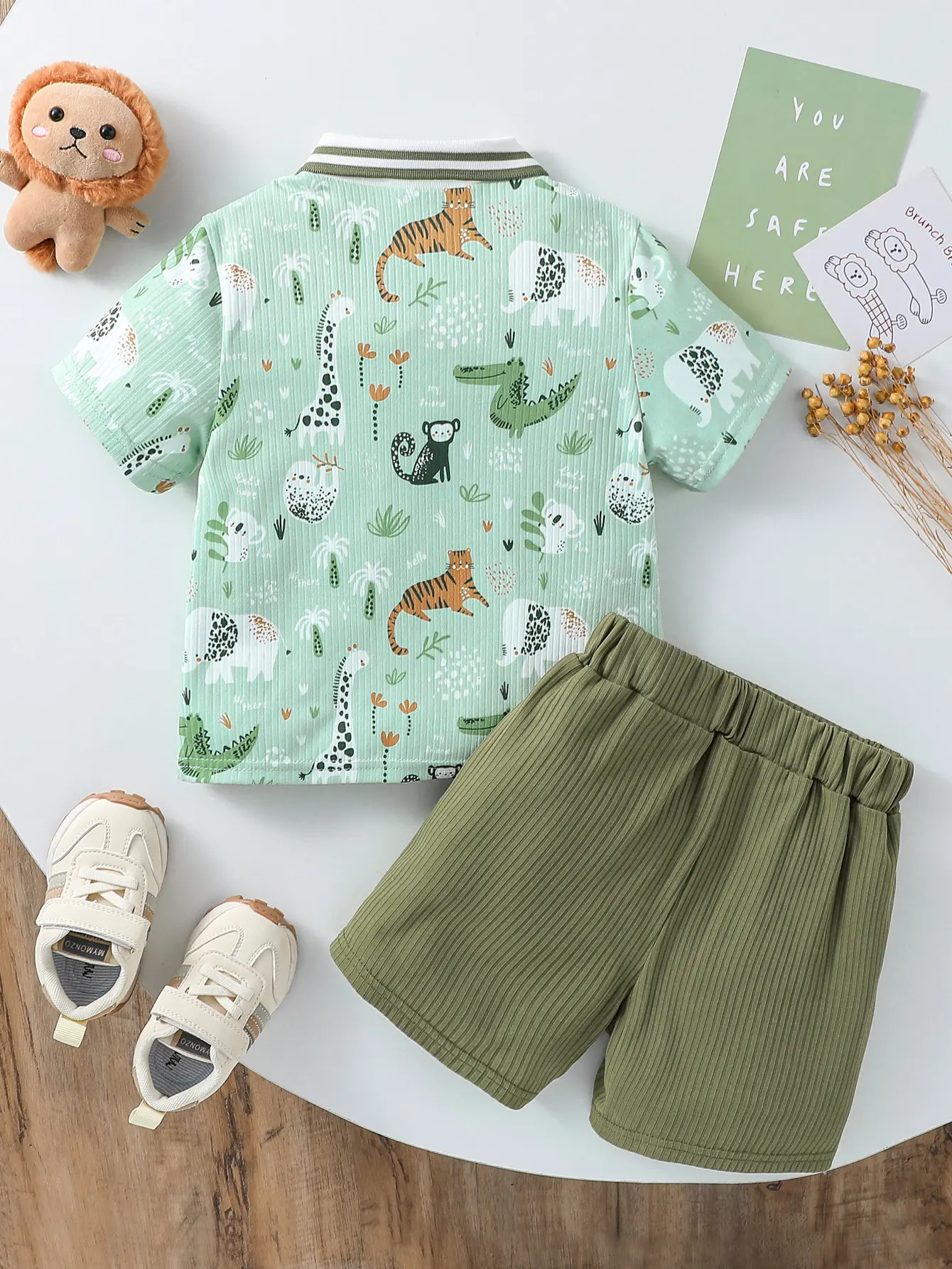 2Pcs Kids Boys Sets For Summer Short Sleeve With Bow T-shirt Cute Animal Printed Gentleman's suit For1-6Y Children Clothes