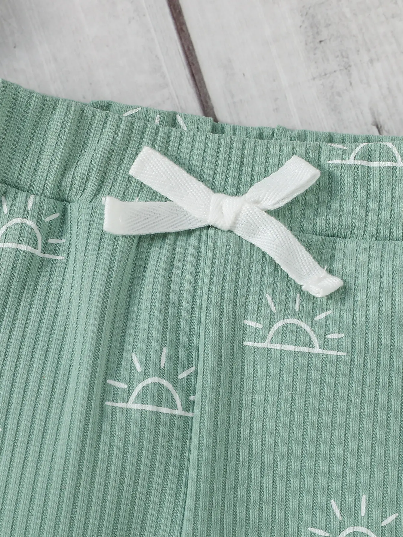 2pcs Baby Boys Long Sleeve Print Cartoon Sun Bodysuit With Button+ Pant For Autumn/Spring pastorale Set