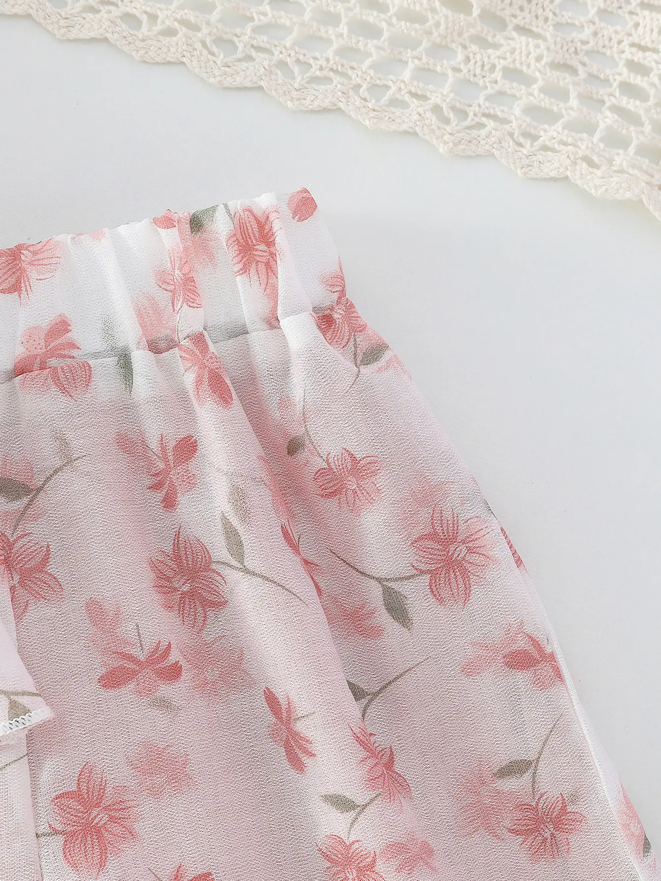 2PCS toddler girl clothes Sleeveless Print Floral Top With Bow+ Print Floral shorts set Summer New Style children clothes