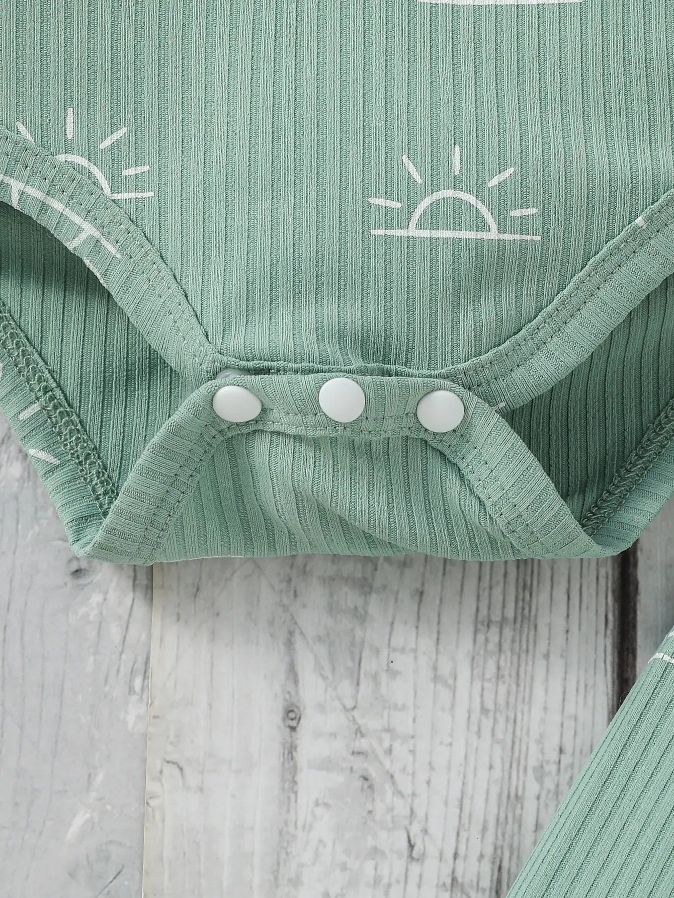 2pcs Baby Boys Long Sleeve Print Cartoon Sun Bodysuit With Button+ Pant For Autumn/Spring pastorale Set