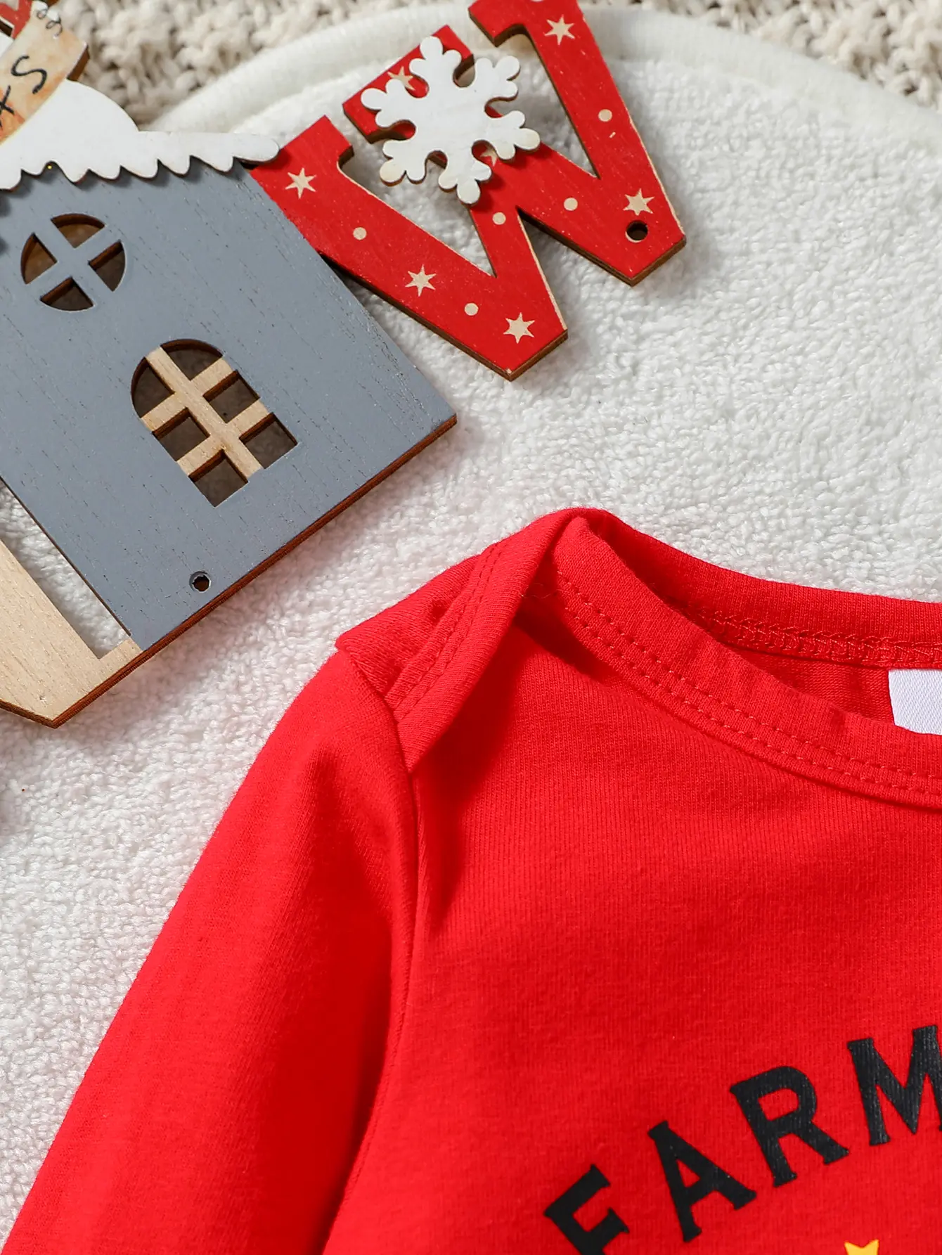 4pcs baby  autumn Long Sleeve Cotton (0-18M) Red unisex  leisure christmas Trees For Christmas Pantsuit Clothing Set+Hat+Headba