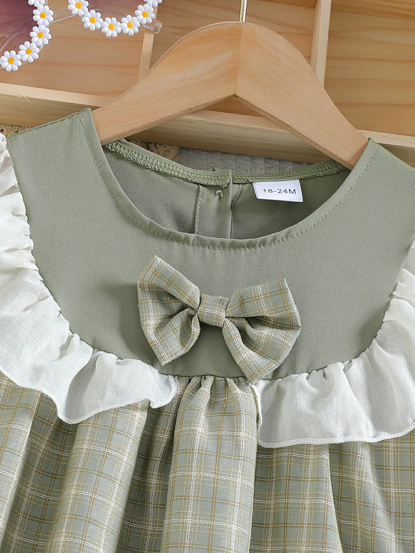 2025New  Baby Girls Spring/Summer Sleeveless Round Neck Plaid With Bow Fashion Dress For 1-6Y Children Clothes Casual Daily