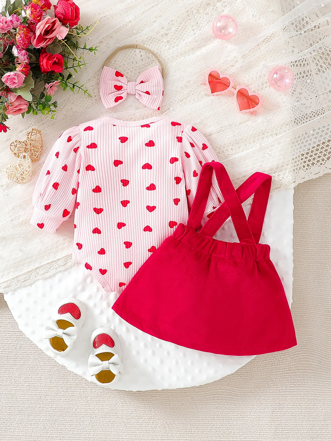 2025 Summer New Solid Color Bowknot Short-Sleeved T-Shirt and Solid Color Flared Long Pants Three-Piece Set