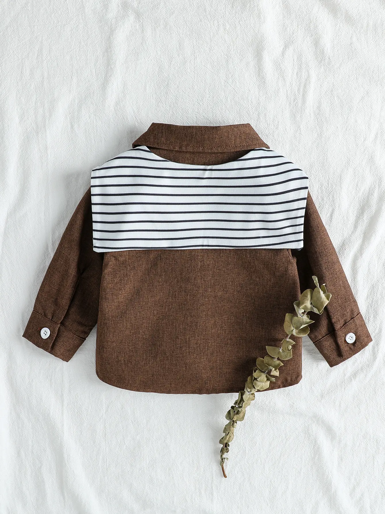 2Pcs Spring / Autumn Baby Boys  Shawl Shirt 2025 New Style Boys' Top Solid Long Sleeve Trendy Shirt For 1-3Y Fashion Clothes