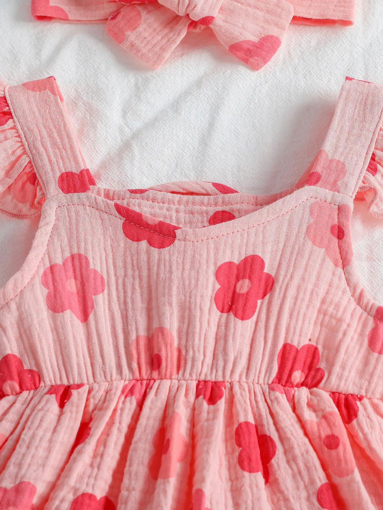 Summer Baby Girl’s Stylish Sleeveless Romper Dress, Thin Cotton Romper with Cute Design