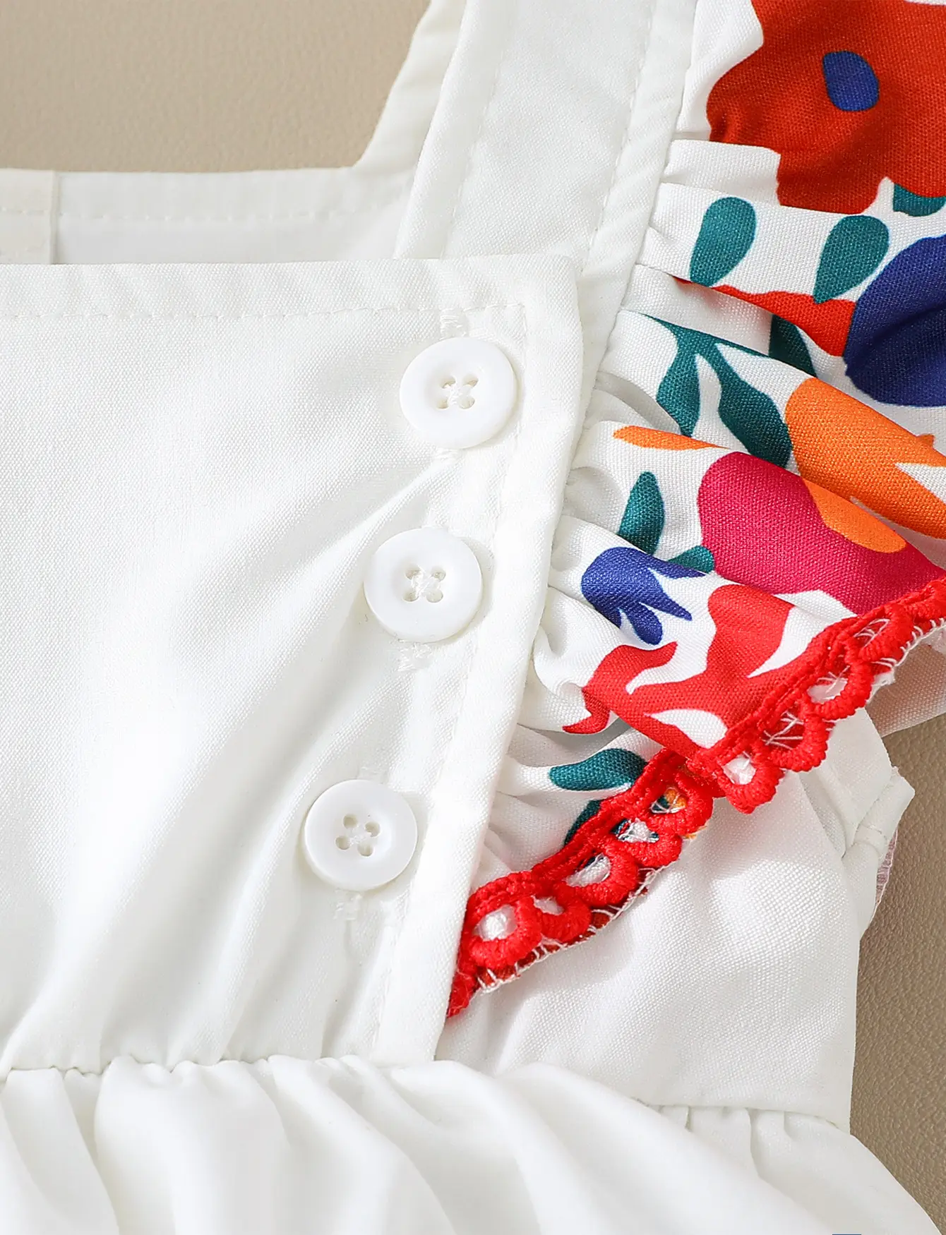 Two Pieces Baby Girls Summer Square Collar Printing Floral Fashion Ropmer For Newborn Items 0-1Y Vacation Jumpsuit +Headband