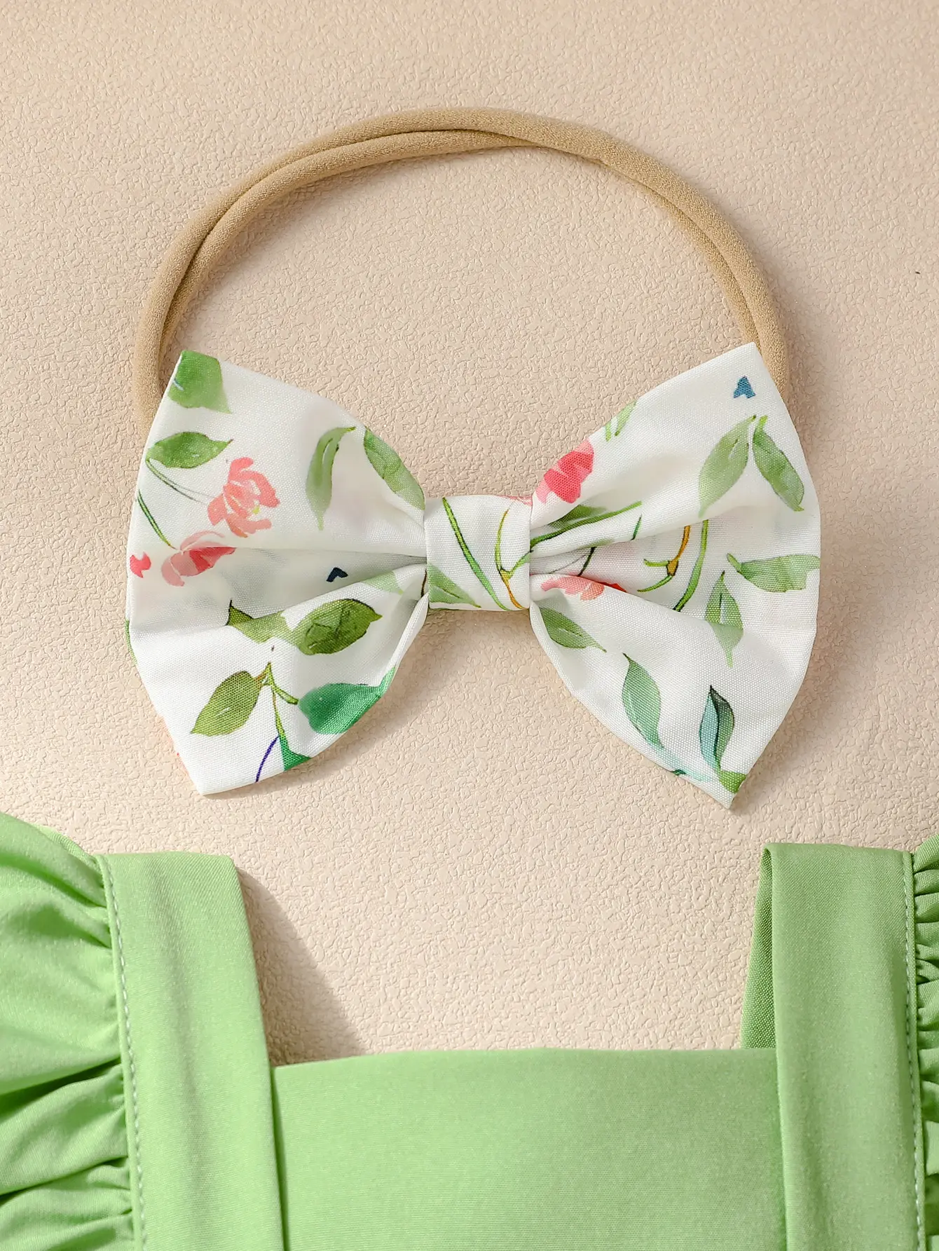 2PCS Baby Girls Sleeveless Print Flower rompers For 0-1Y baby newborn items Casual Jumpsuit +Headband