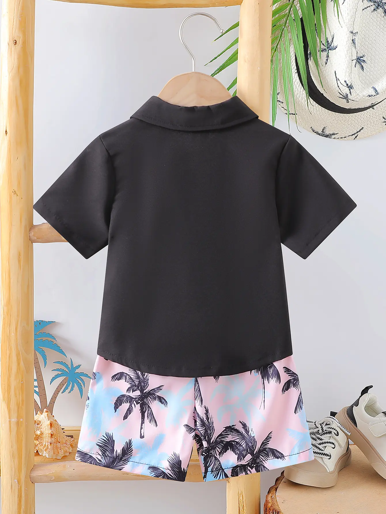 Infant Summer New Style Baby Boy’s Solid Short-Sleeve T-shirt and Shorts Holiday Casual 2-Piece Set