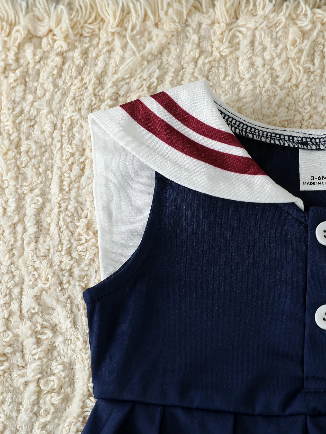 Summer Sleeveless Baby Girls Vest Dress with  Bow  Navy Collar And Pleated Skirt Sweet Princess Style Children's Outfit Clothes