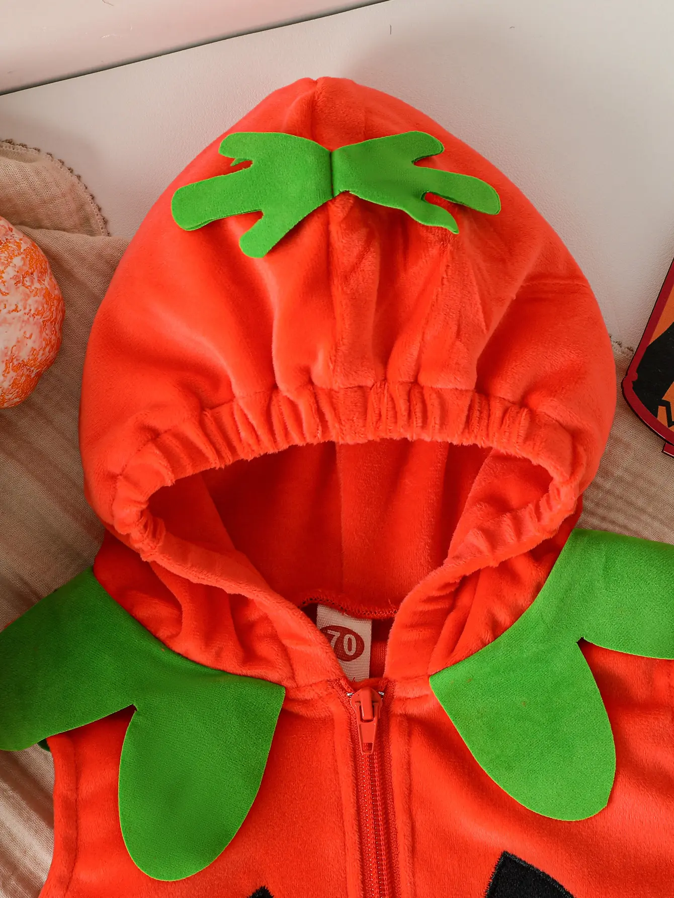Baby Boys/Girls  Halloween Hooded Sweatshirt Romper Pumpkin Print Toddler Sleeveless Jumpsuit Newborn Autumn Winter Clothes