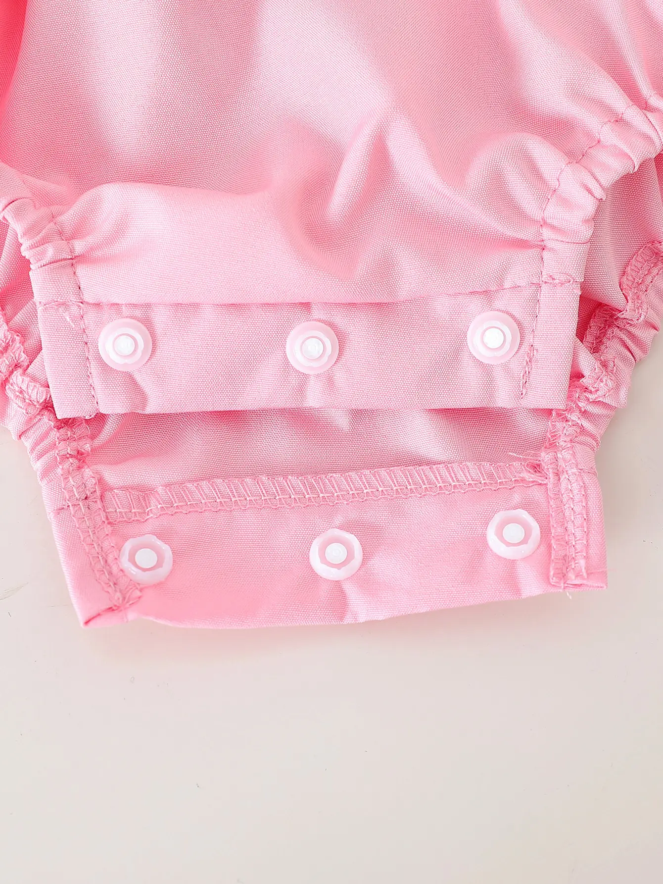 2025 Summer New Bow Solid Color Short-Sleeved Cute and Sweet Jumpsuit