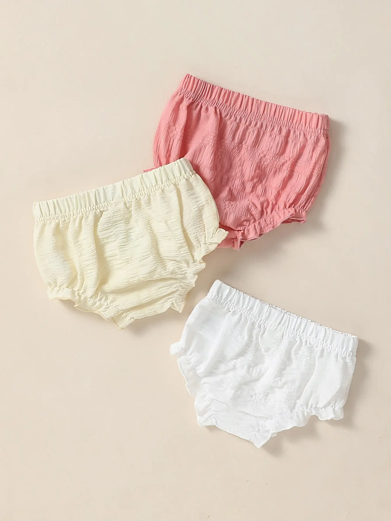 3PCS New Style Fashion 2024 Baby Girl Cute Solid Casual Daily Pants For Newborn-9M