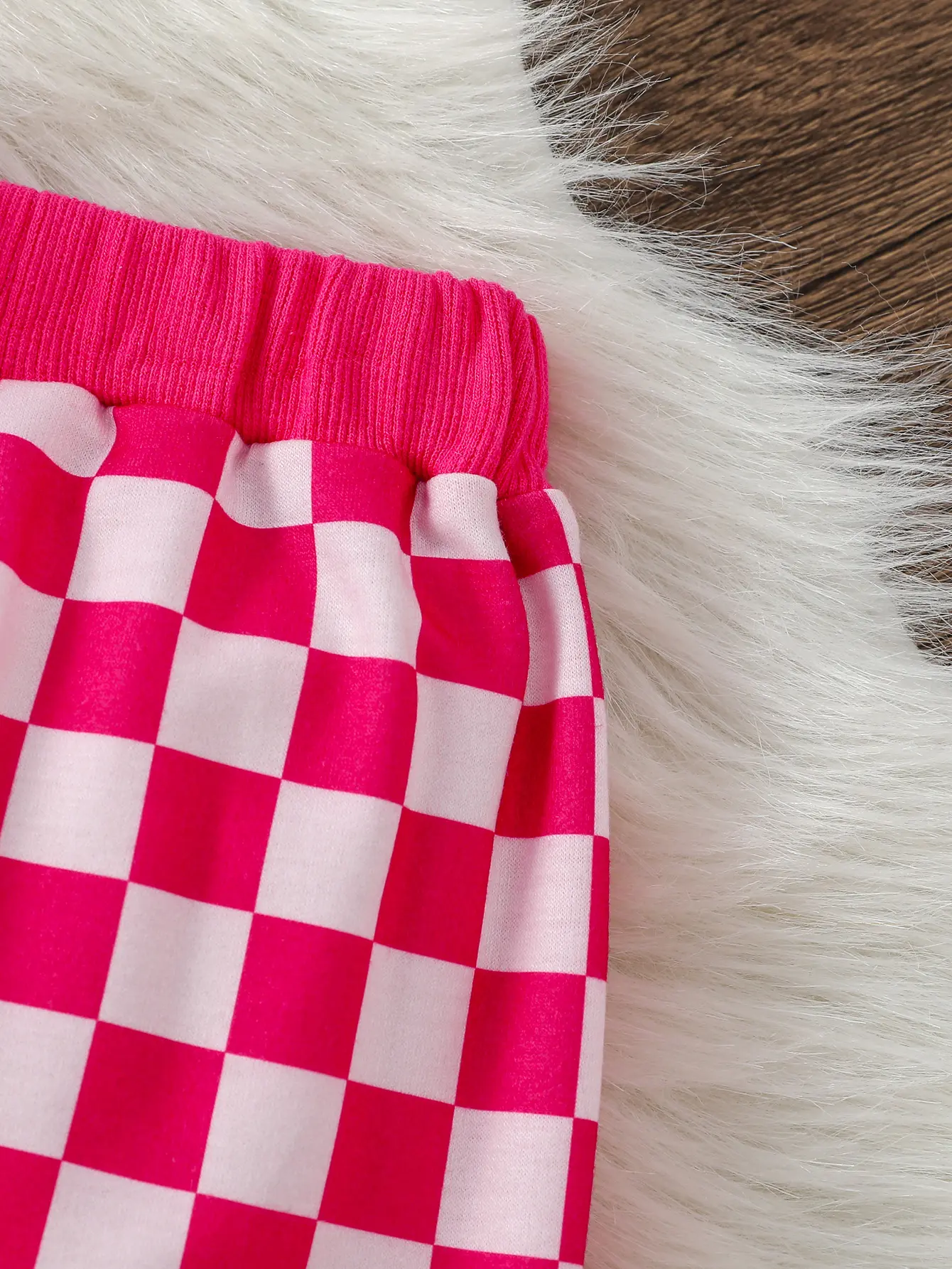 2Pcs Baby Girls Pink Long Sleeve Plaid Sweatshirt +Pants For Fall/Winter  Casual Clothing Set