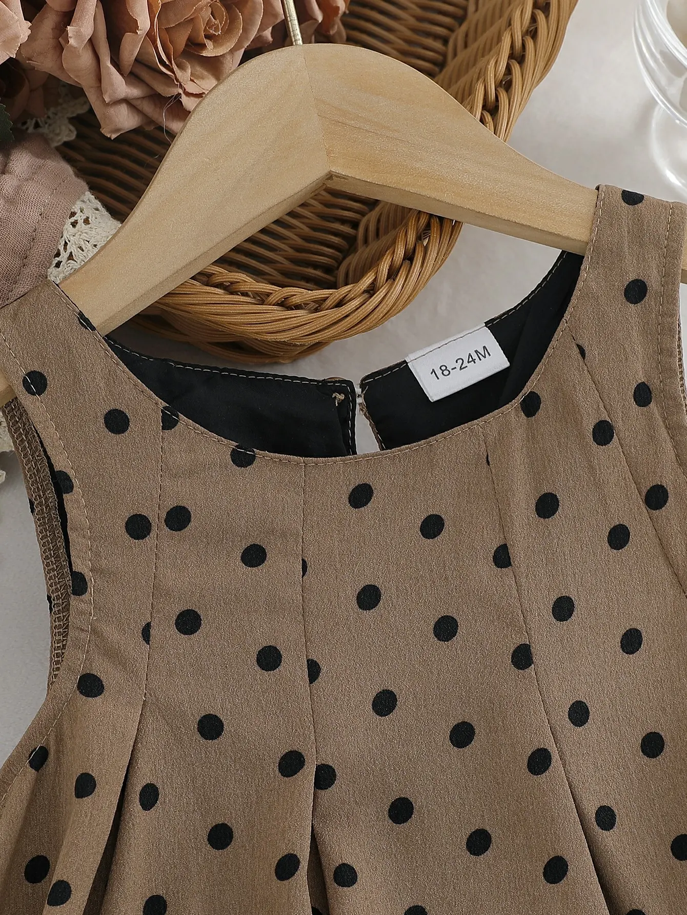Baby Girls Sping/Summer 2025 Sleeveless Fashion Polka Dot  Vintage Casual Dress For 1-6Y Children Outdoor Clothing