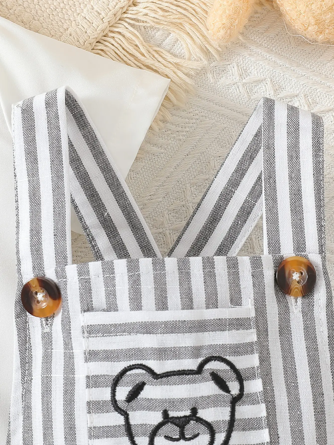 Infant Summer Thin Pack Diaper Coveralls Set for Baby Boys and Girls with Short Sleeve T-Shirt and Overalls Two-Piece Set