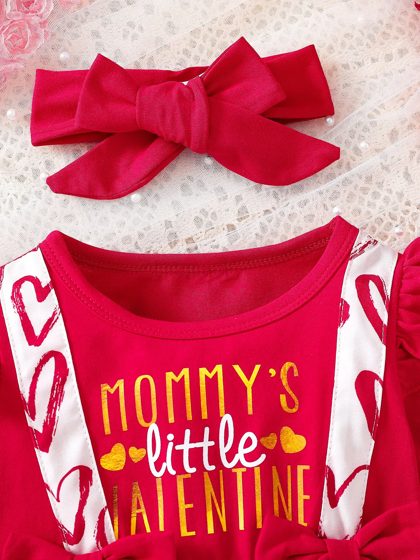 2025 Summer Infant and Toddler Long-Sleeved Triangle Overall + Strap Skirt Cute Three-Piece Set for Girls