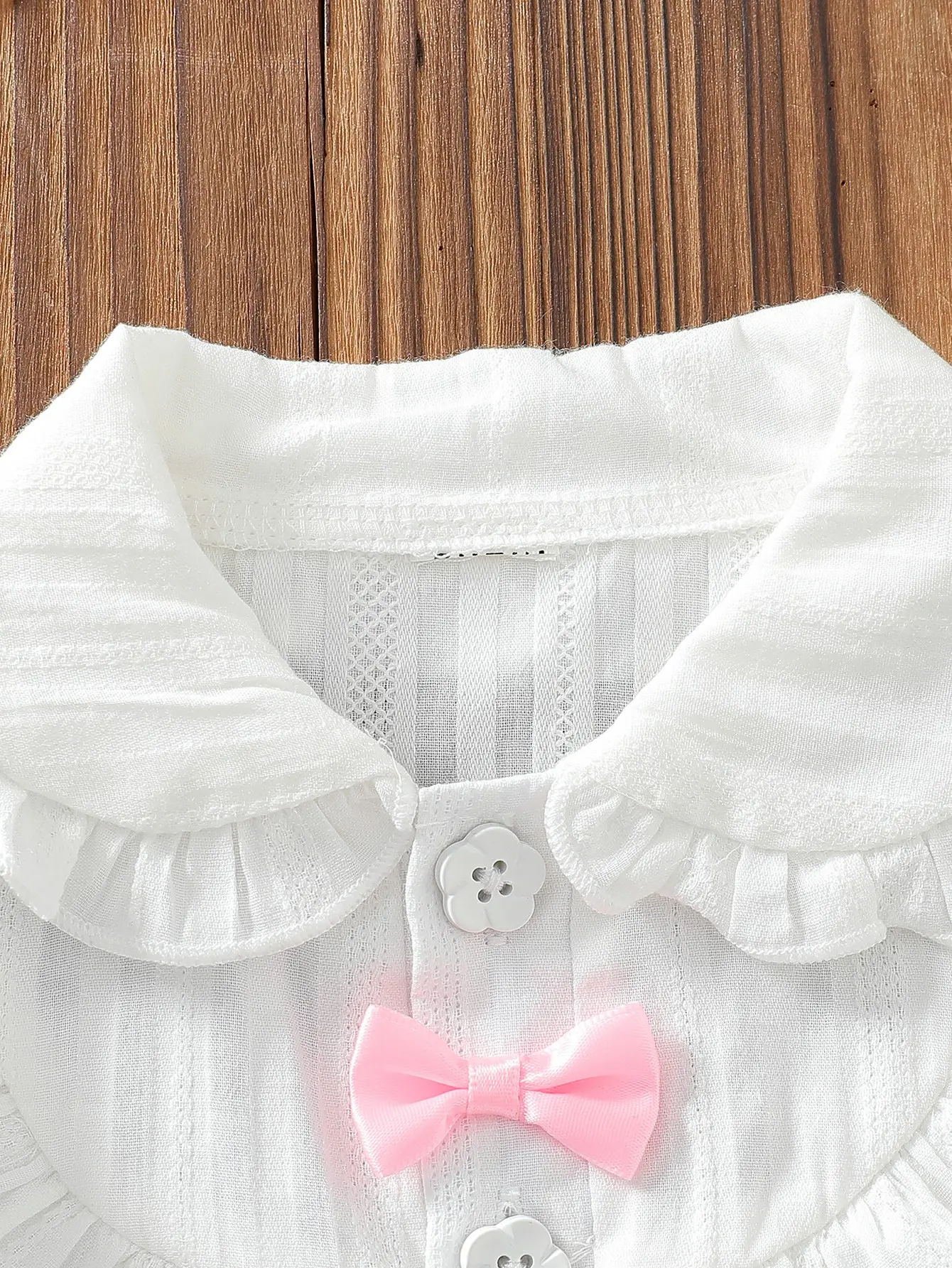 New Summer Children’s Girls’ Ruffled Bow-Neck Short-Sleeved T-Shirt with Breathable Casual Style