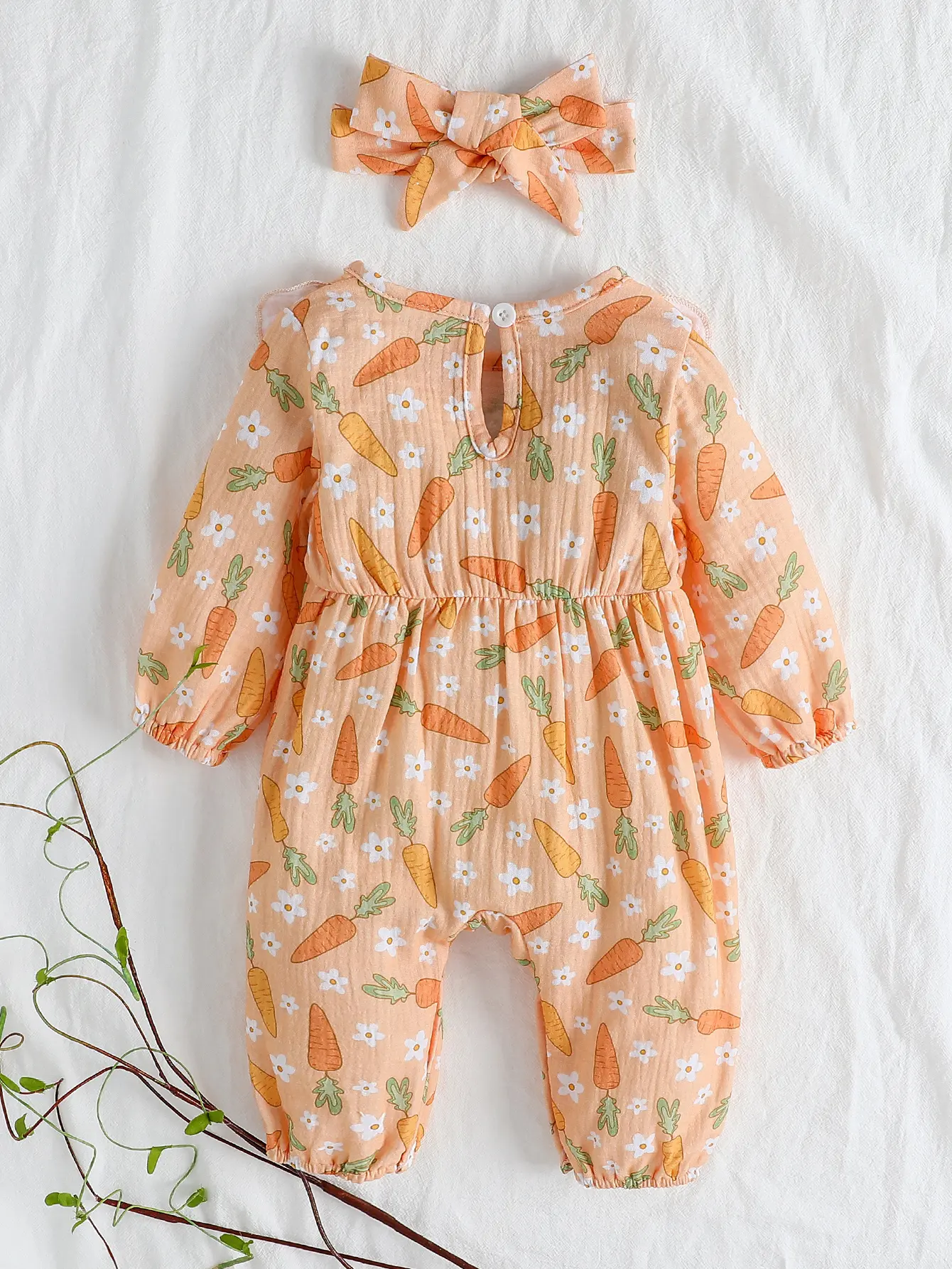 2025 Summer New Style Printed Long-Sleeved Bow Long Jumpsuit Fashion Casual Two-Piece Set