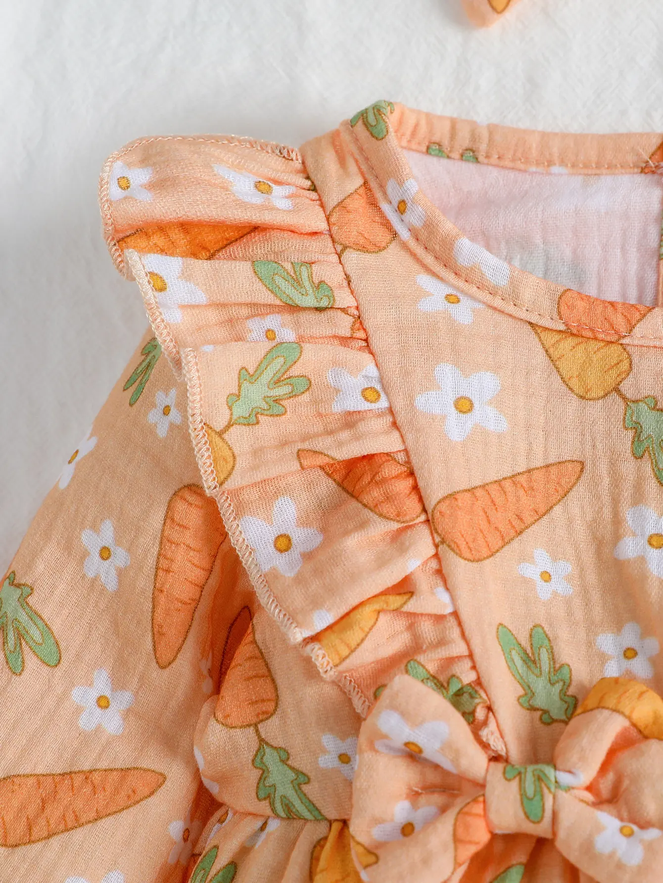 2025 Summer New Style Printed Long-Sleeved Bow Long Jumpsuit Fashion Casual Two-Piece Set