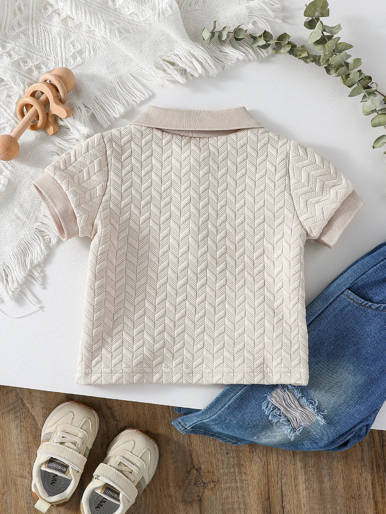 Baby Boys Summer Short Sleeve Solid Turn-down Collar T-shirt For 1-3Y Casual Clothes Wear Tops