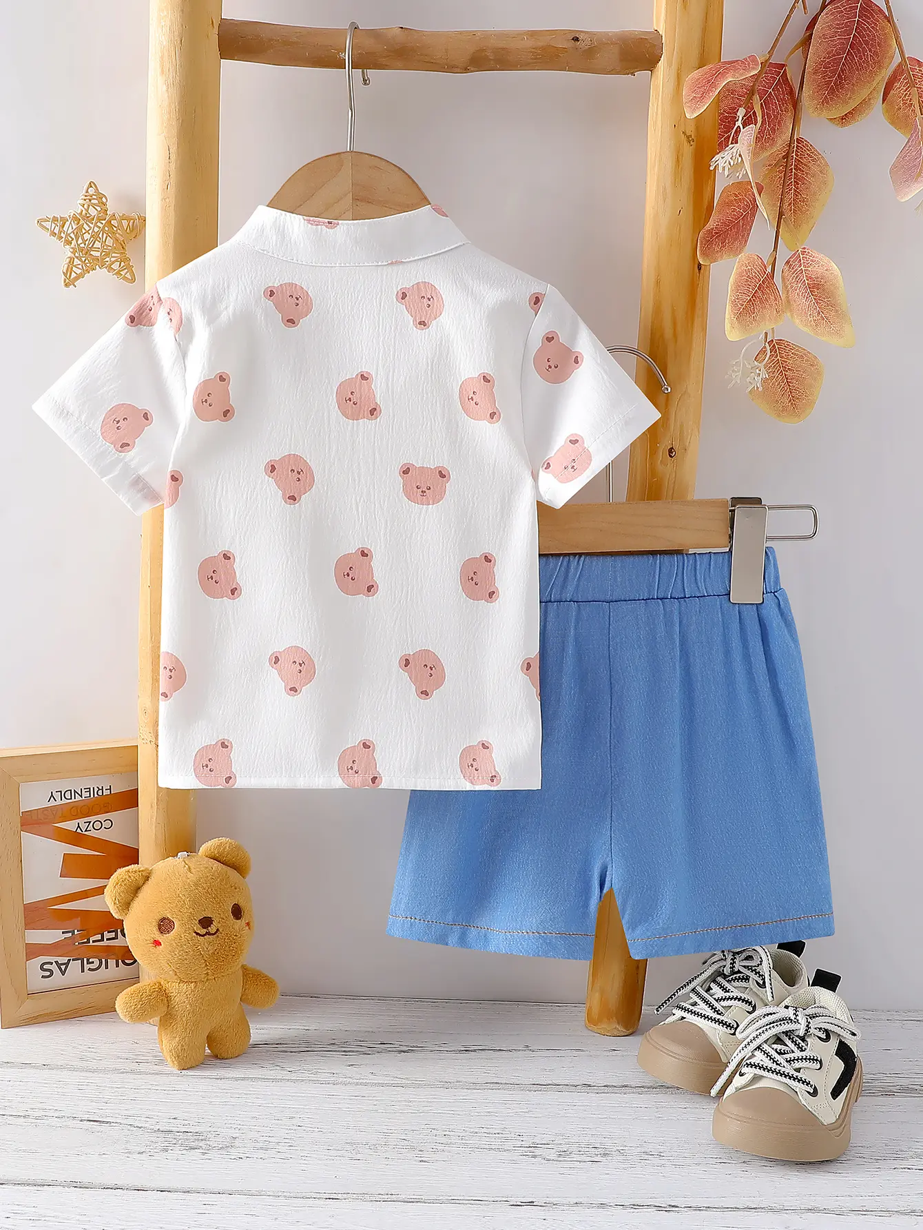 Trendy Boys’ Summer Outfits for One-Year-Old Babies: Stylish Korean-Style Children’s Short-Sleeved Shirt Suits