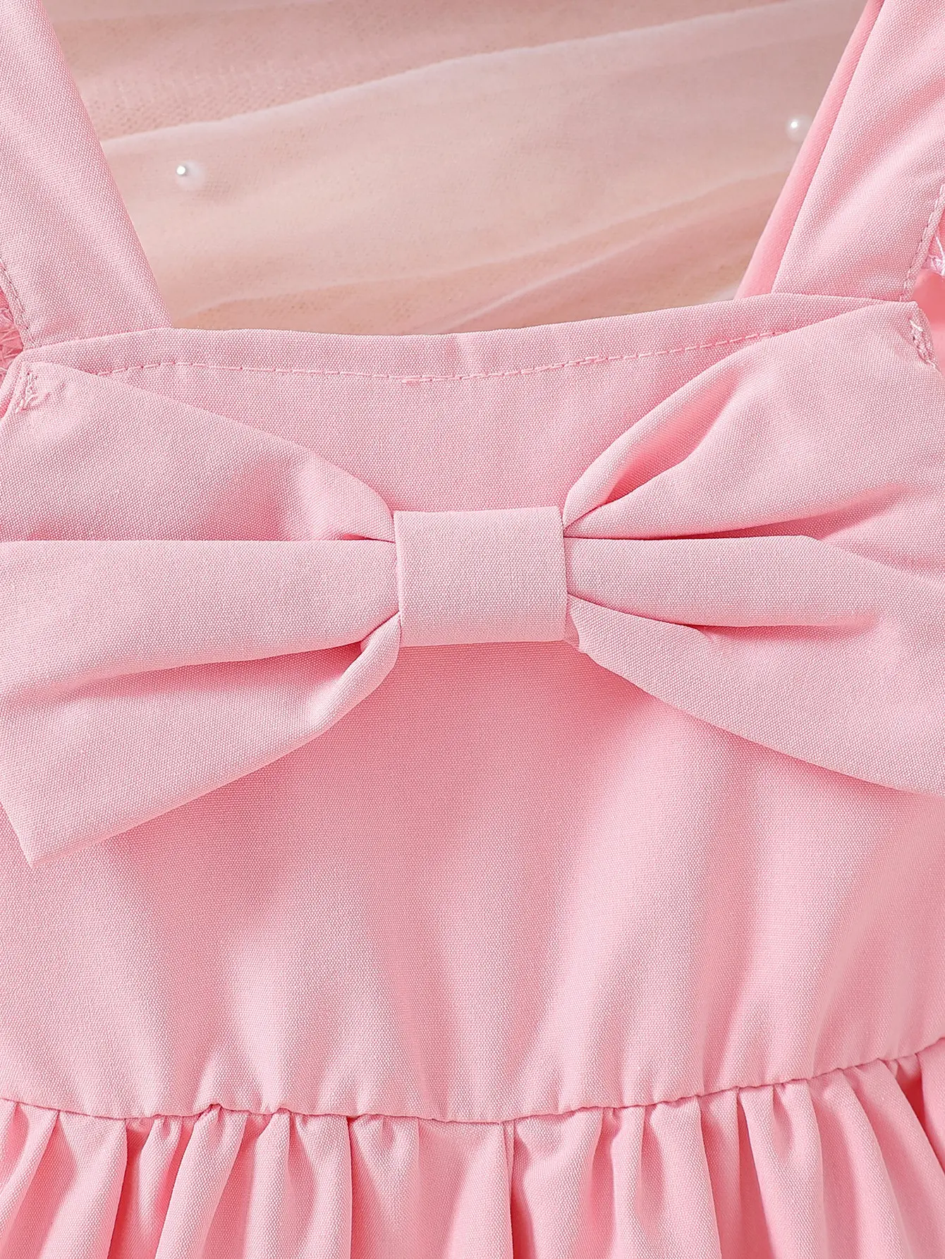 Children’s Chic Princess Dress with Puff Sleeves in Thin Fabric, Korean-Style School-Inspired Summer 2025 New Arrival