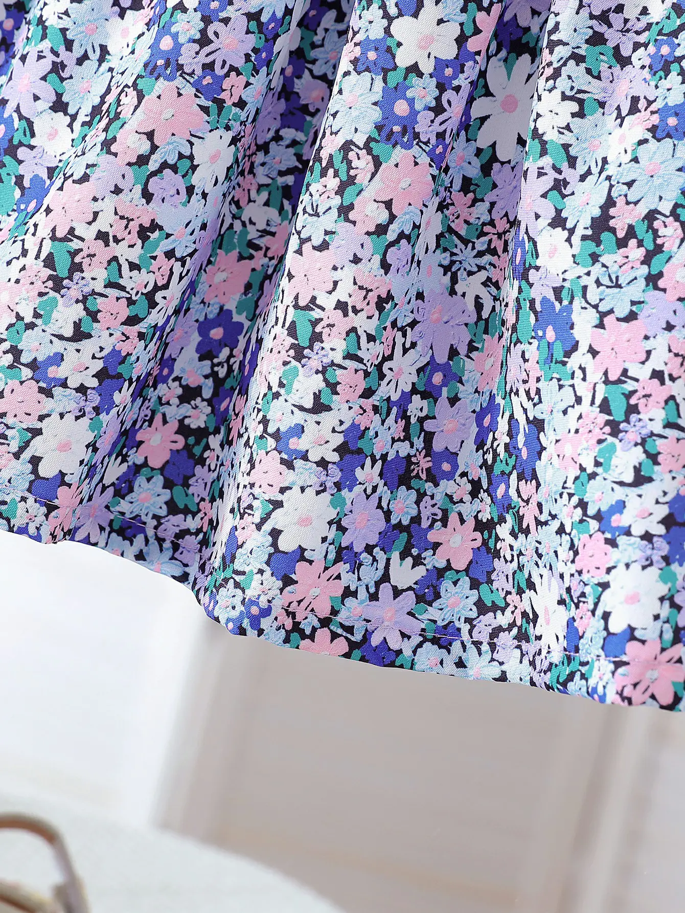 2025 New Style Women’s Infant Sleeveless Printed Mini Dress with Small Floral Pattern - Trendy, Casual, and Versatile