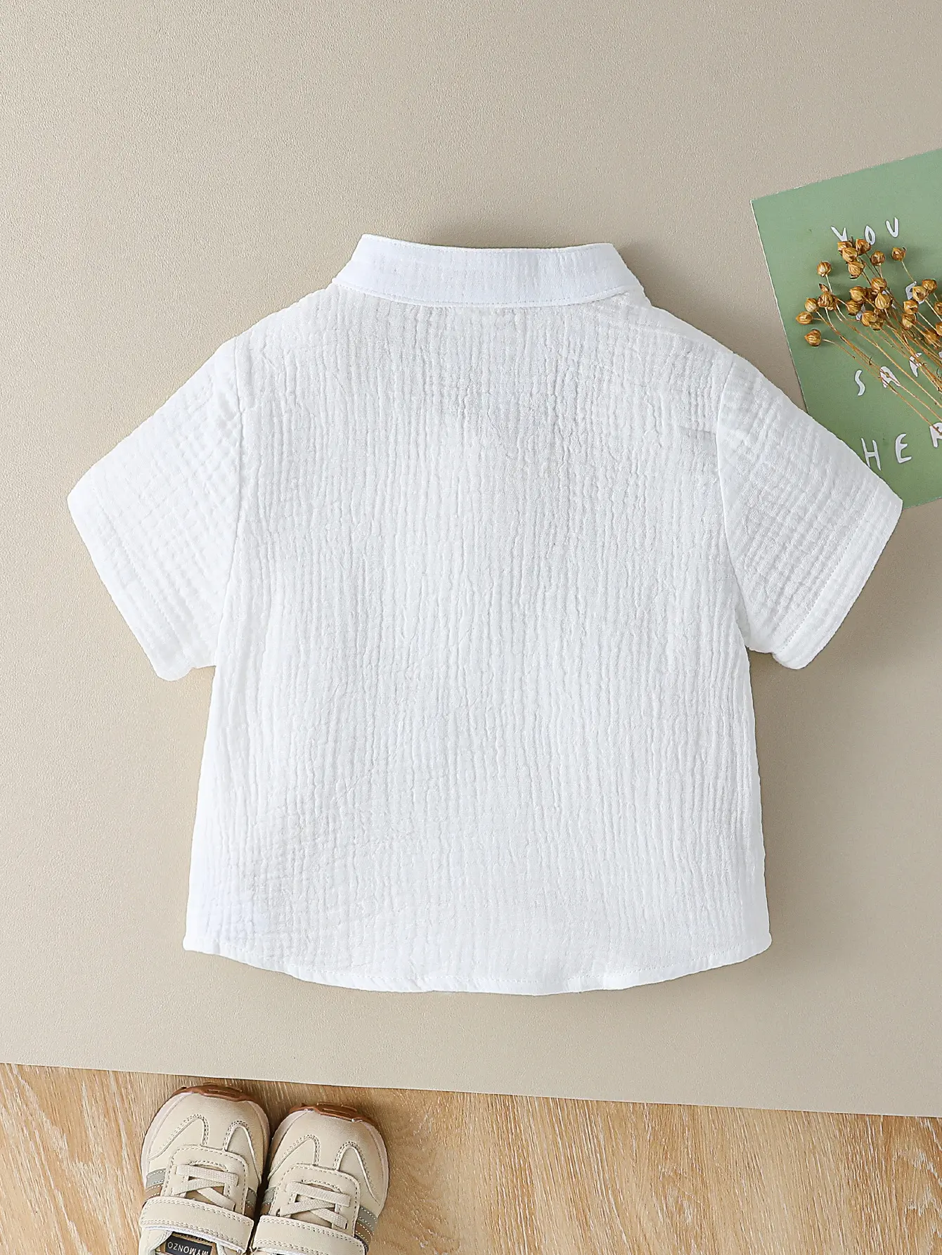 Children’s New Summer Pure Color Casual Shirt with Korean College Style