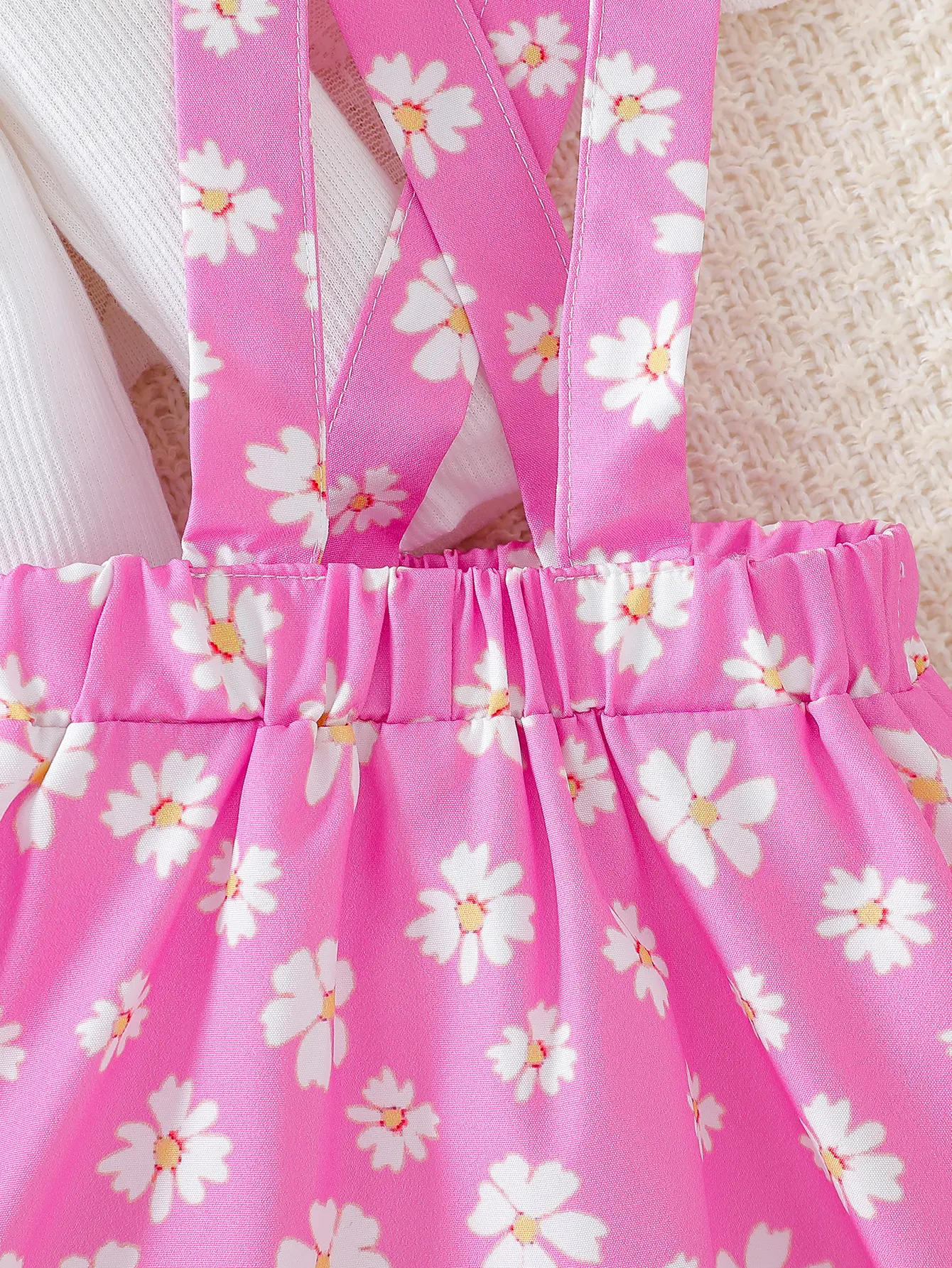 2025 Summer New Infant Long Sleeve Overall with Elephant Print and Strap Skirt