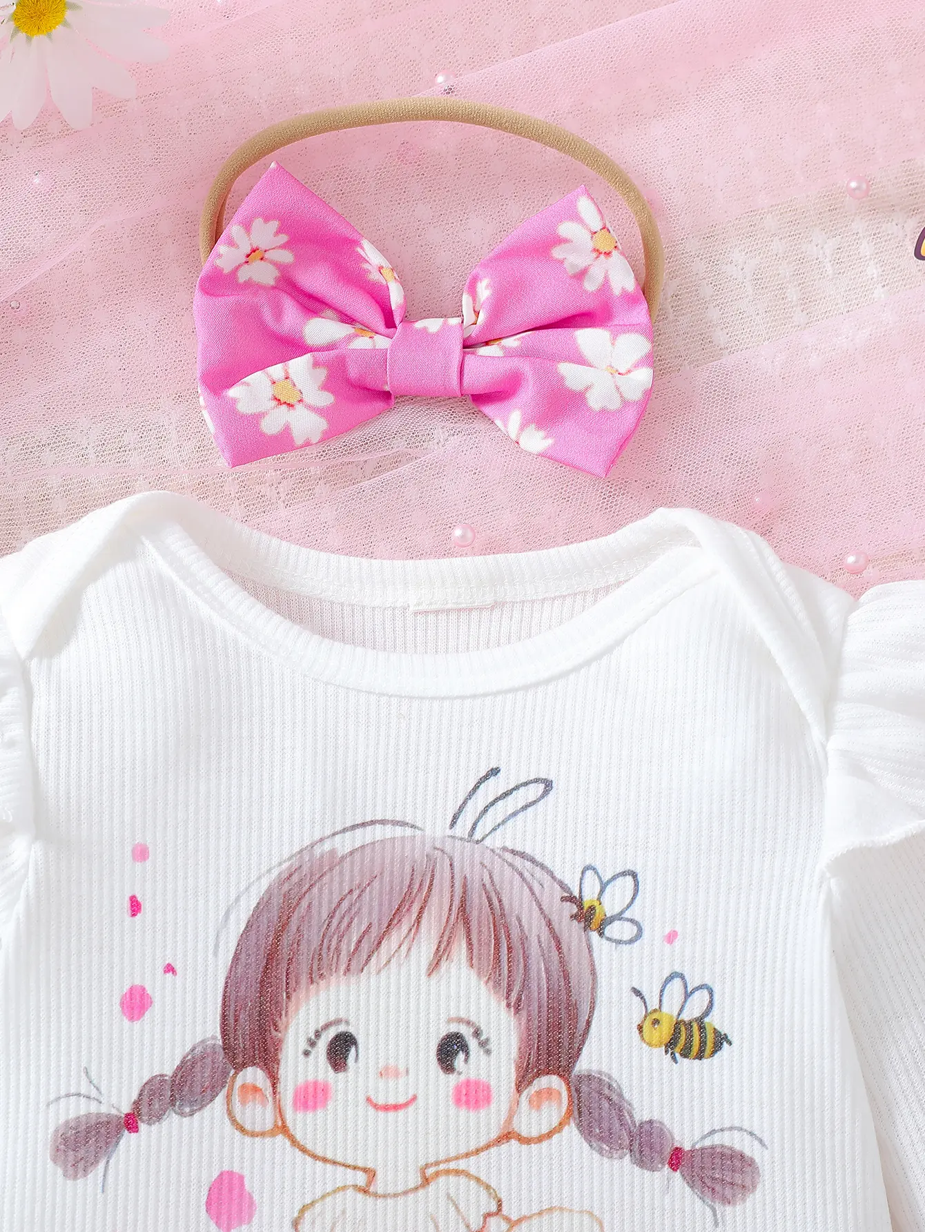 2025 Summer New Infant Long Sleeve Overall with Elephant Print and Strap Skirt