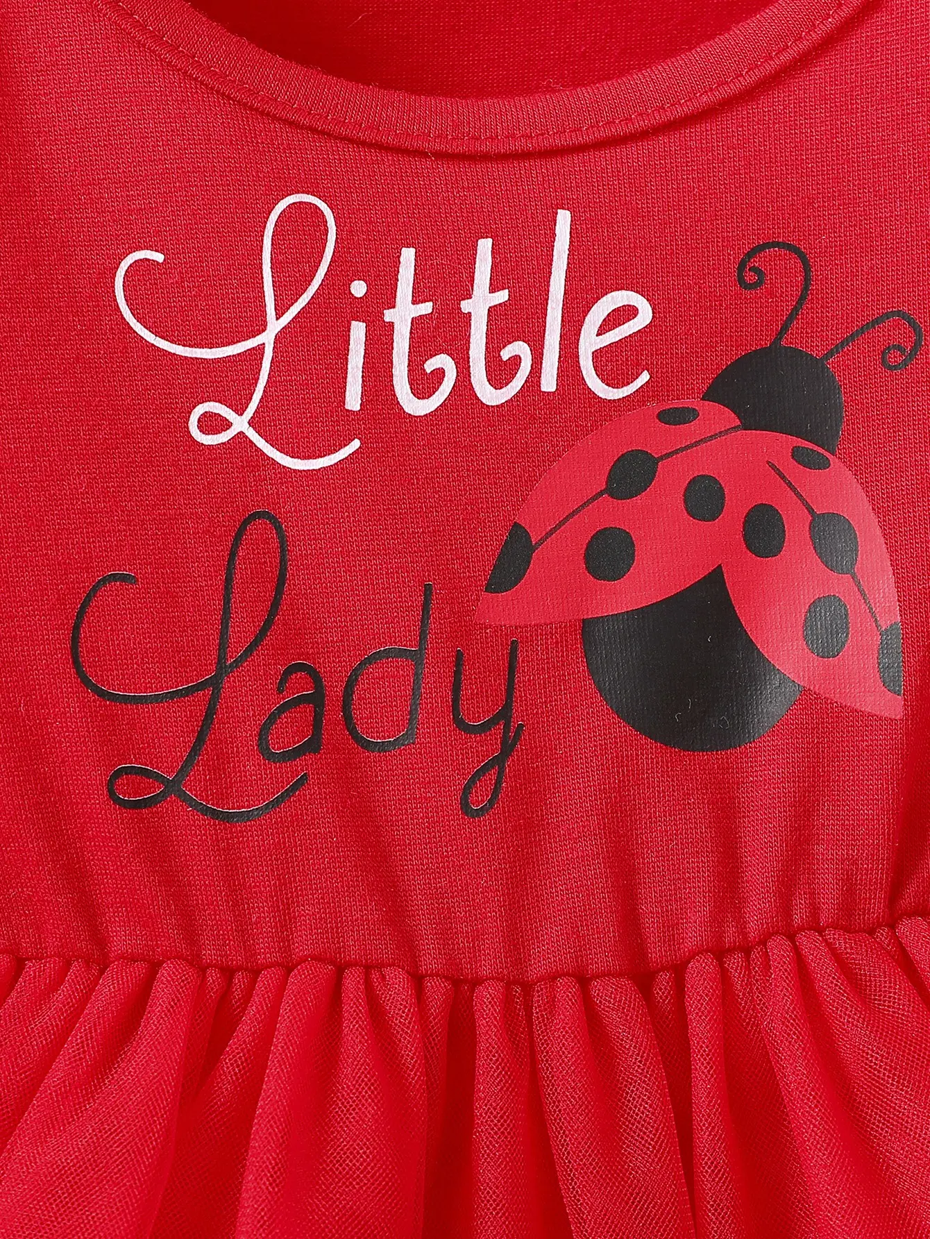 2025 Summer New Beetle Pattern Lace Short Sleeve Same Pattern Headband Dress