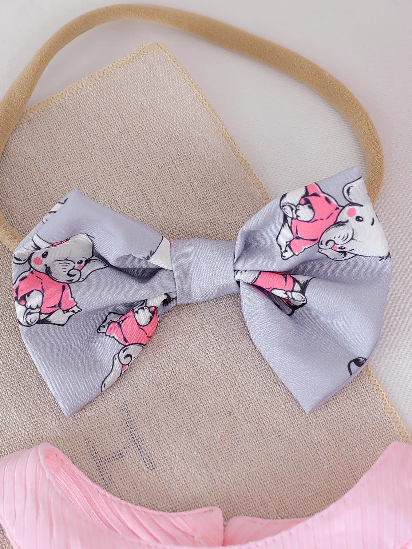 2025 Summer New Elephant Print Sleeveless Top, Elephant Print Bow Pleated Skirt and Headband Three-Piece Set