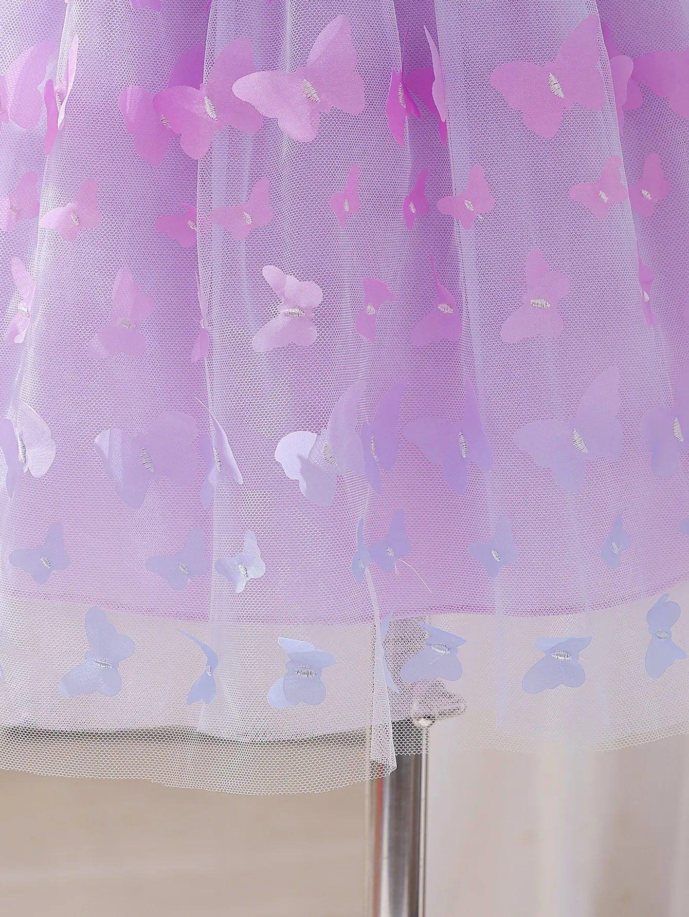 New Summer 3D Embroidered Butterfly Girl’s Strapless Sweet Princess Net Tulle High-End Stylish Dress