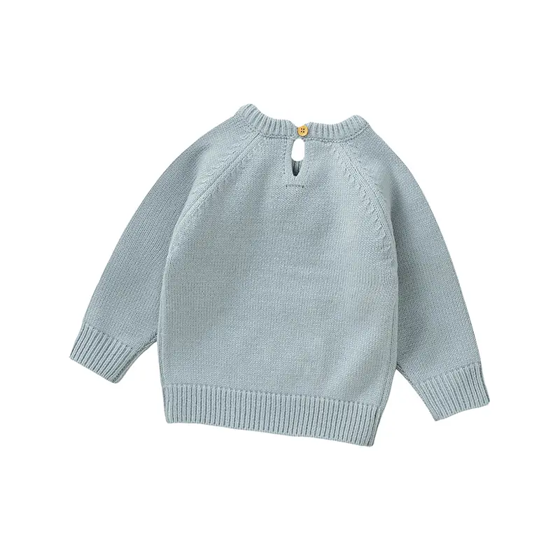 Fresh Floral Embroidery Print Baby Long Sleeve Sweaters For 6-26 Months Newborns Knitted Acrylic Infant Toddler Sweatershirt