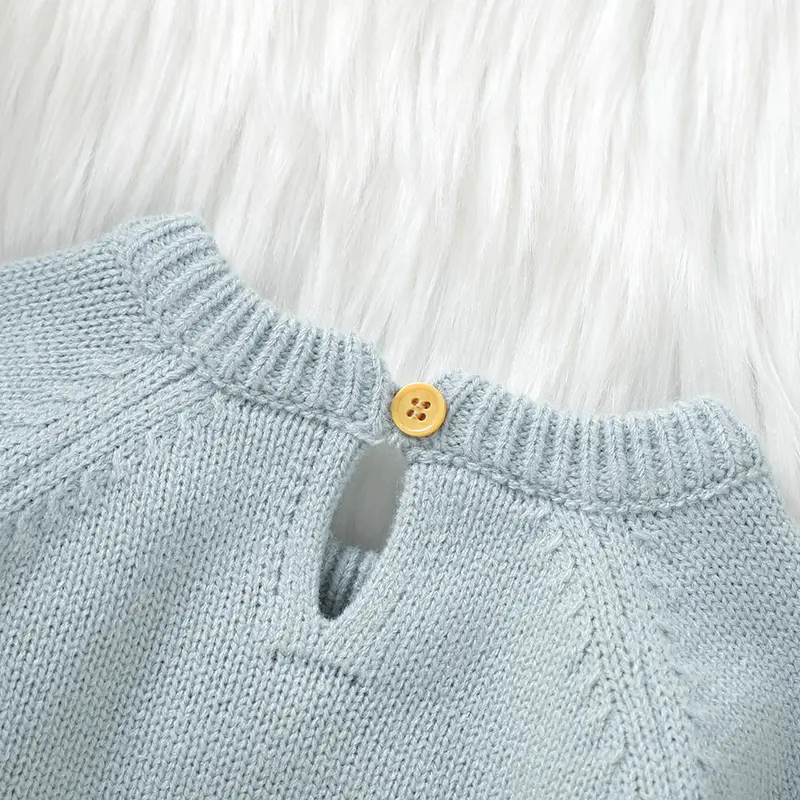 Fresh Floral Embroidery Print Baby Long Sleeve Sweaters For 6-26 Months Newborns Knitted Acrylic Infant Toddler Sweatershirt
