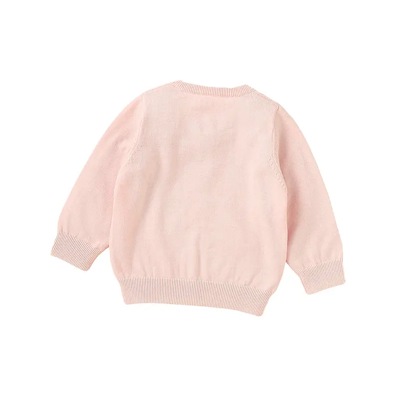 Single-Breasted Symmetrical Pocket O-neck Long Sleeve Baby Girls Cardigan Knitted Cotton Fried Dough Twists Type Babies Coat
