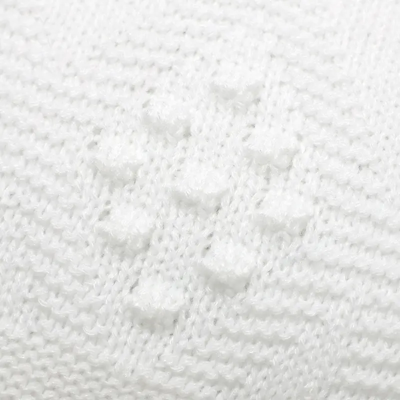 Plain Rhombus Pattern 0-24 Months Newborn Boys & Girls Security Blankets Knitwear Acrylic Baby Swaddle Wraps Soft Infant Blanket