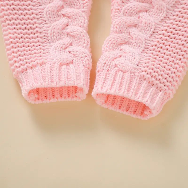 Hooded Long Sleeve Neborn Baby Boys & Girls Winter Rompers Thick Knitted Acrylic Infant  Wind-proof Bodysuit One-piece Jumpsuit