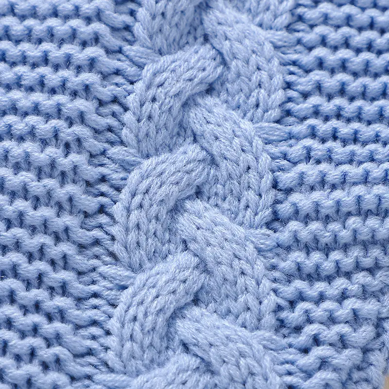 Knitted Acrylic Fried Dough Twist Pattern Baby Boys & Girls Autumn & Winter Rompers Hooded Long Sleeve Newborn Infant Bodysuit