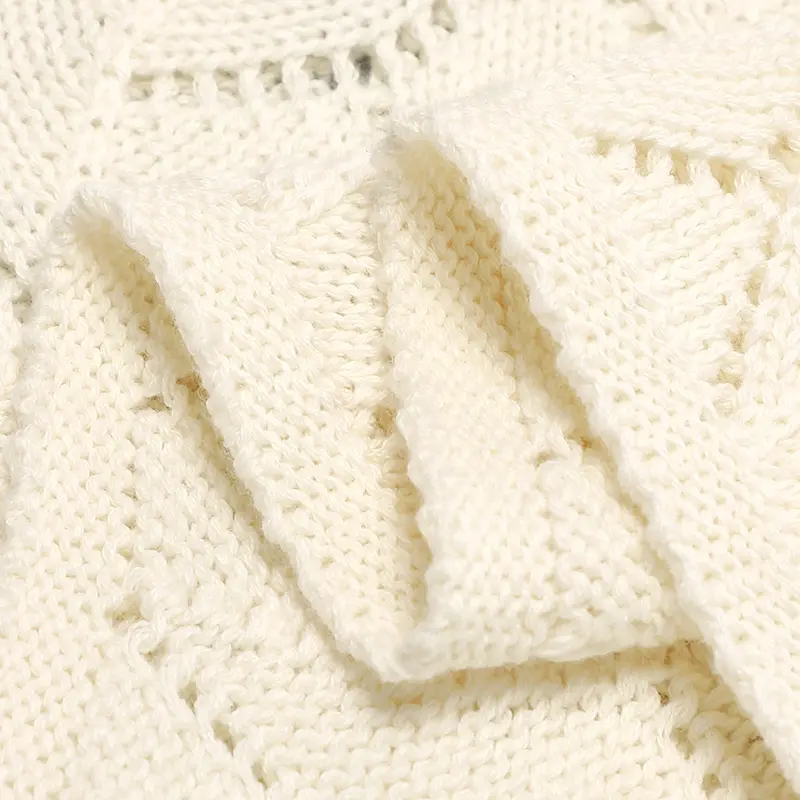 Anti-pilling Hollowed Newborn Baby Boys & Girls Late Spring To Autumn Blankets Breathable Knitted Cotton Infant Swaddle Wraps