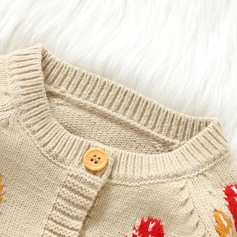 Long Sleeve Baby Girls Winter Rompers 0-18 Months Newborn Jumpsuit Knitted Acrylic Infant Bodysuit One-piece Playsuit Sleepsuit
