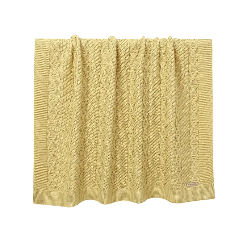 Skin-friendly Solid Color Baby Security Blanket Soft Infant Receiving Blankets Knitted Acrylic Newborn Swaddle Blankets