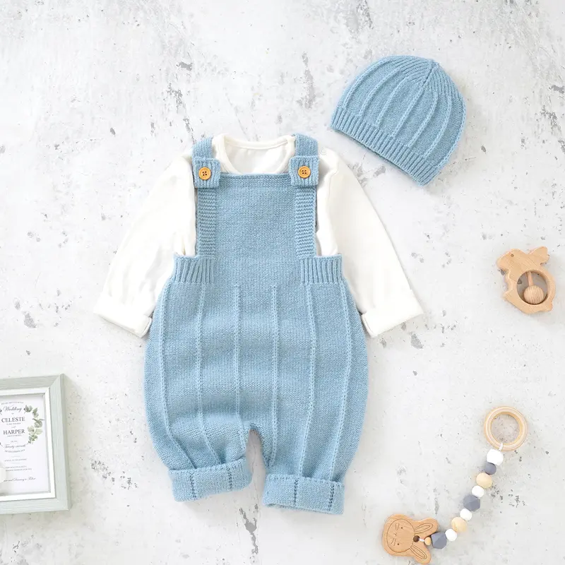 Solid Color Spaghetti Straps Square-neck Sleeveless Baby Rompers + Hat Outfits Soft Newborn Infant Summer Jumpsuit Bodysuit