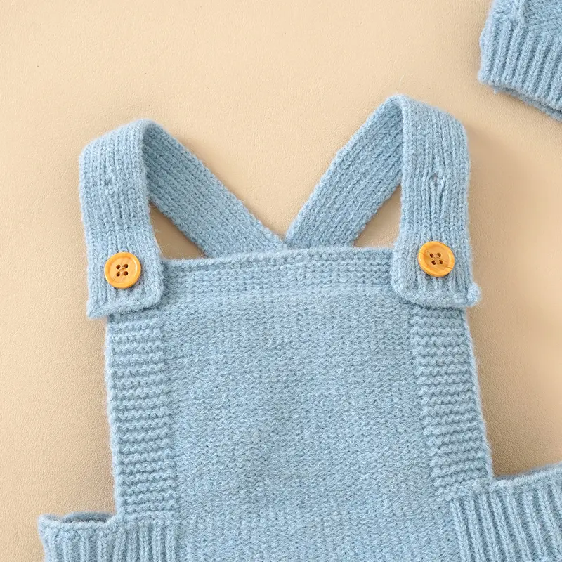 Solid Color Spaghetti Straps Square-neck Sleeveless Baby Rompers + Hat Outfits Soft Newborn Infant Summer Jumpsuit Bodysuit