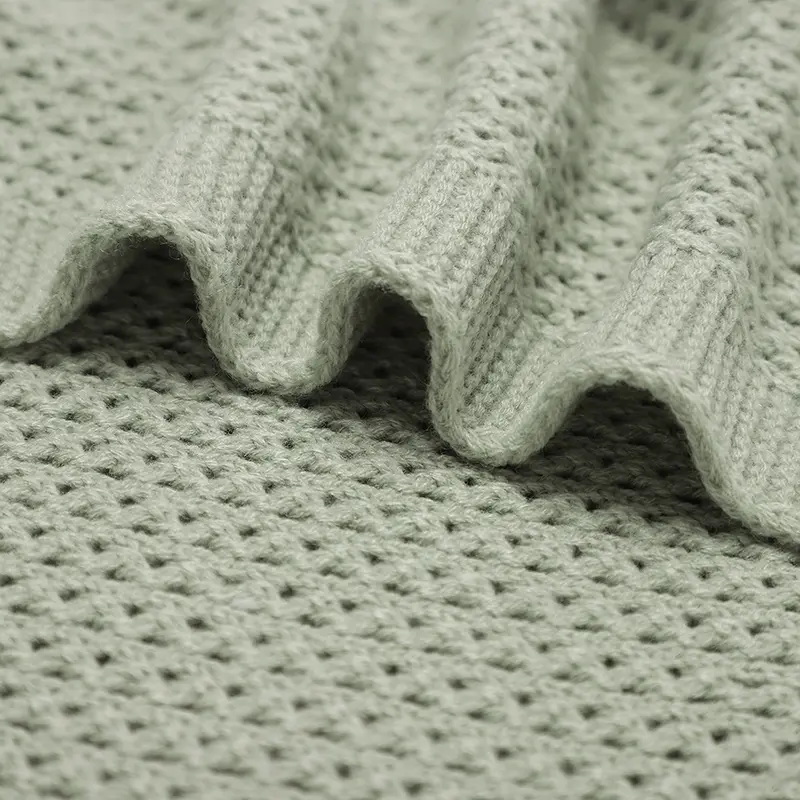 Solid Color Anti-wrinkles 0-24 Months Newborn Infant Blanket Knitwear Acrylic  70 by 90 cm Baby Swaddle Wraps Toddler Blankets