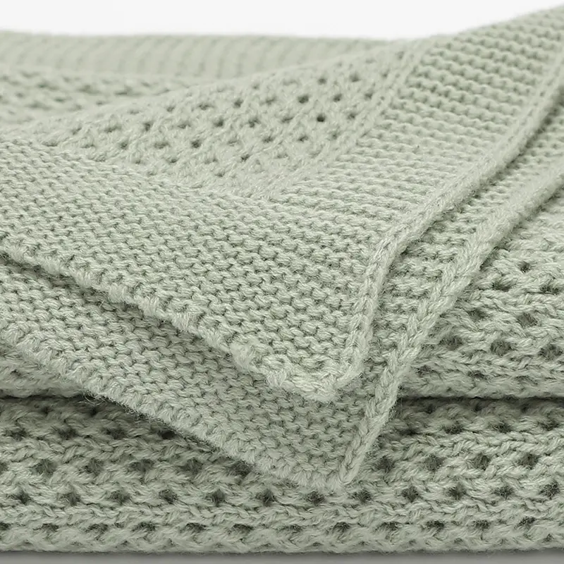Solid Color Anti-wrinkles 0-24 Months Newborn Infant Blanket Knitwear Acrylic  70 by 90 cm Baby Swaddle Wraps Toddler Blankets
