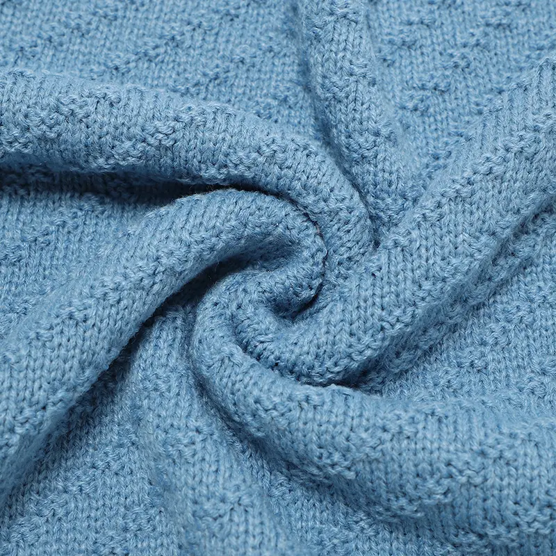 Solid Color 70 cm * 90 cm 0-24 Months Newborn Baby Swaddle Wraps Soft Infant Security Blankets Knitted Acrylic Baby Blankets