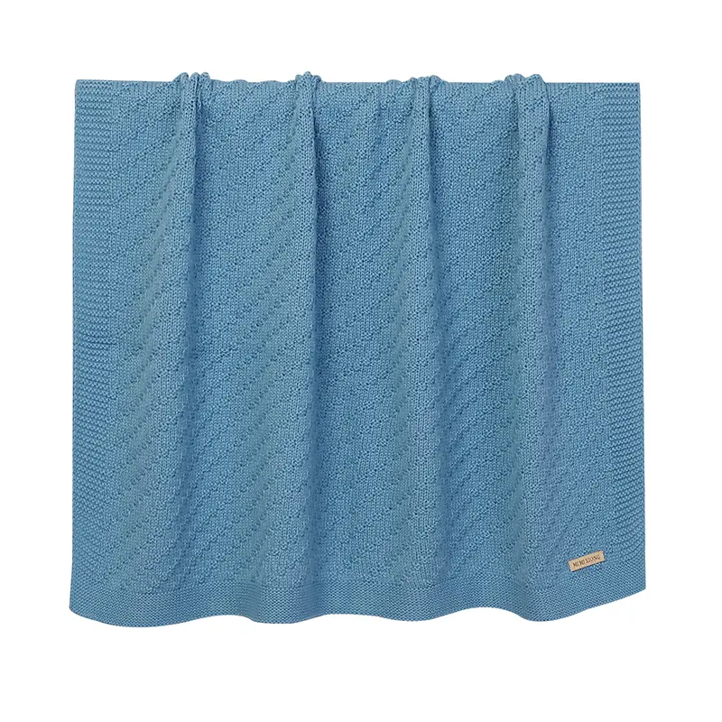 Solid Color 70 cm * 90 cm 0-24 Months Newborn Baby Swaddle Wraps Soft Infant Security Blankets Knitted Acrylic Baby Blankets