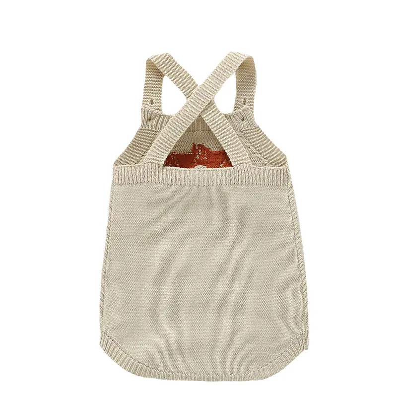 Adjustable Spaghetti Straps Baby Sleeveless Rompers Knitted Acrylic Sun Pattern Newborn Infant Bodysuit  Jumpsuit  Playsuit