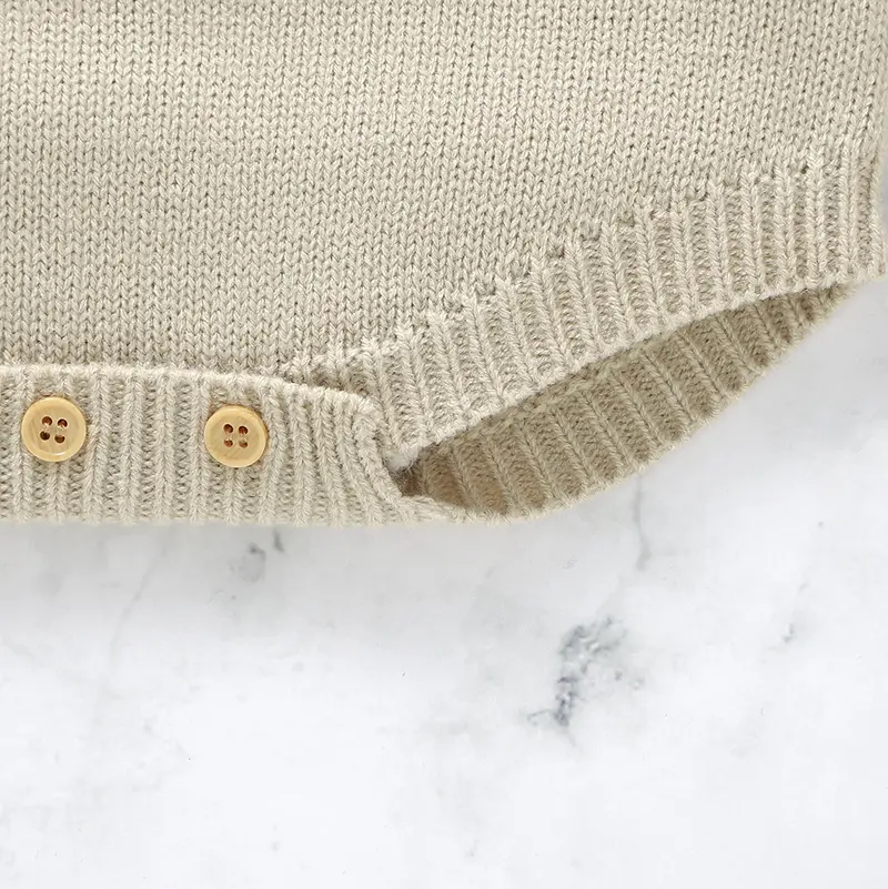 Adjustable Spaghetti Straps Baby Sleeveless Rompers Knitted Acrylic Sun Pattern Newborn Infant Bodysuit  Jumpsuit  Playsuit